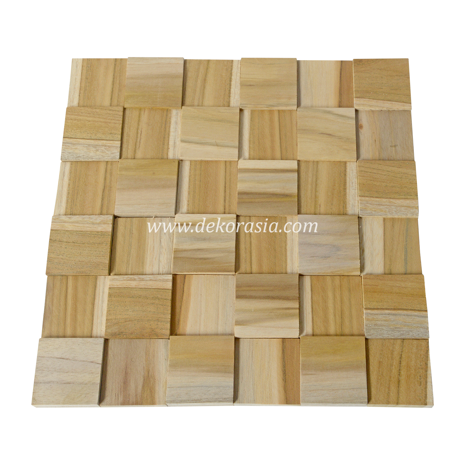 Wood Wall Cladding Cube Teak Natural, Wood Wall Cladding